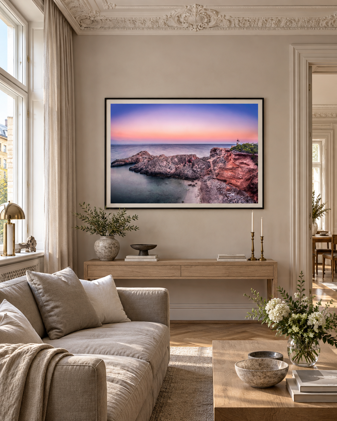 Coastal Light — interior front (AI visualisation)