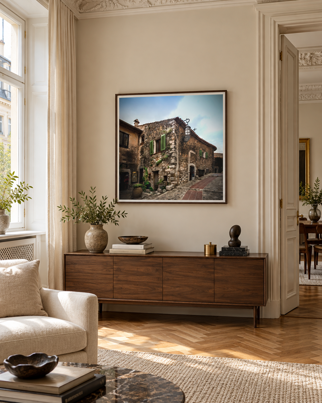 Èze Village — interior front (AI visualisation)